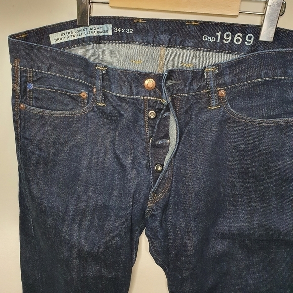 GAP 1969 Extra Low Straight Men Jeans Size 34×32 - Picture 4 of 8